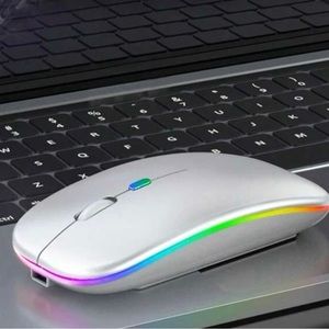 White Wireless RGB Light Silent Mouse